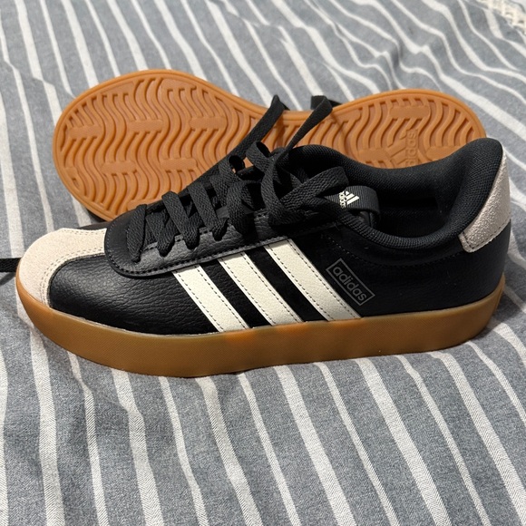 adidas Shoes - Adidas woman’s  Black and White Sneakers with Gum Sole